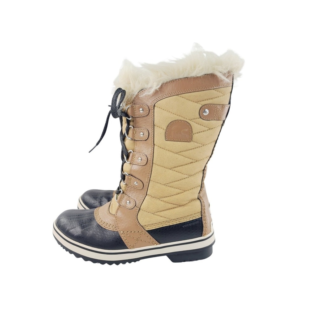 SOREL, Lace-Up Winter / Snow / Outdoor / Hiking Boots, Womens Size 6 Beige Black